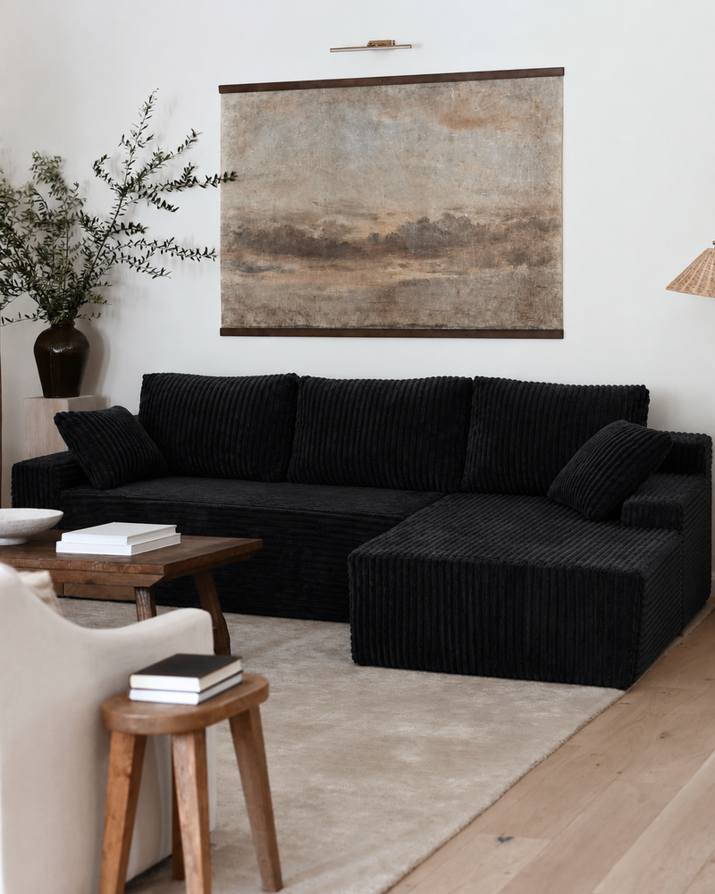 What wall colors work with a black couch?