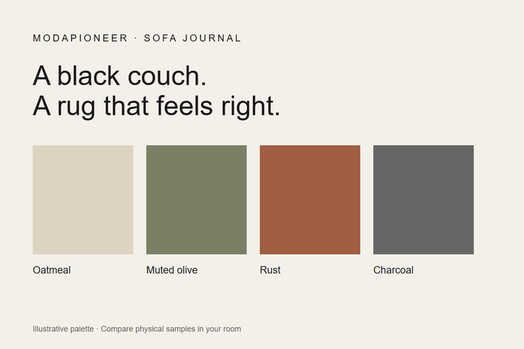 What rug colors work with a black corduroy couch?