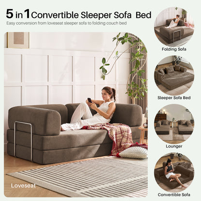 Brown folding sofa bed, product image 05