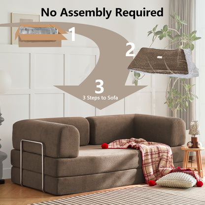 Brown folding sofa bed, product image 06