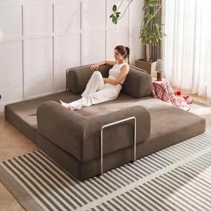 Brown folding sofa bed, product image 07