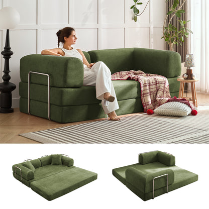 Green folding sofa bed, product image 01