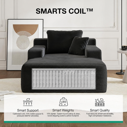 Black 47-inch folding sofa bed, product image 04