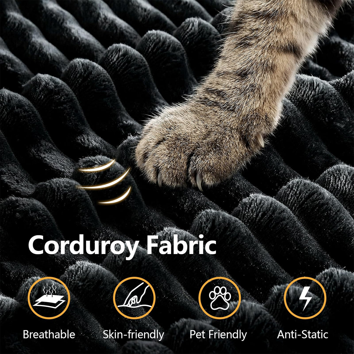 Black 47-inch folding sofa bed, product image 05