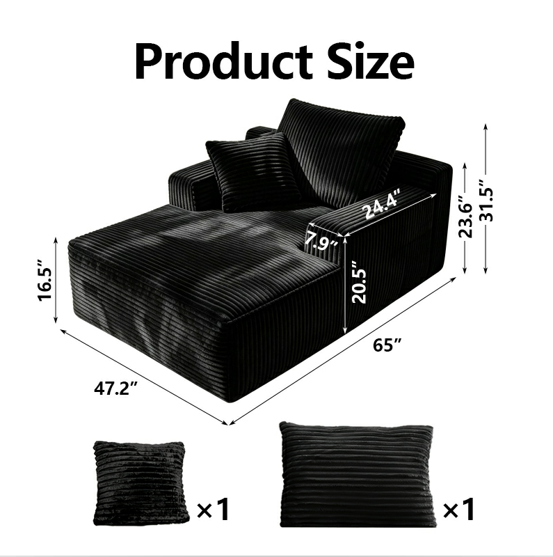 Black 47-inch folding sofa bed, product image 06