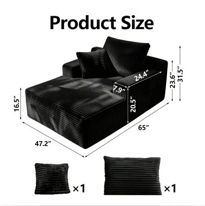 Black 47-inch folding sofa bed, product image 06