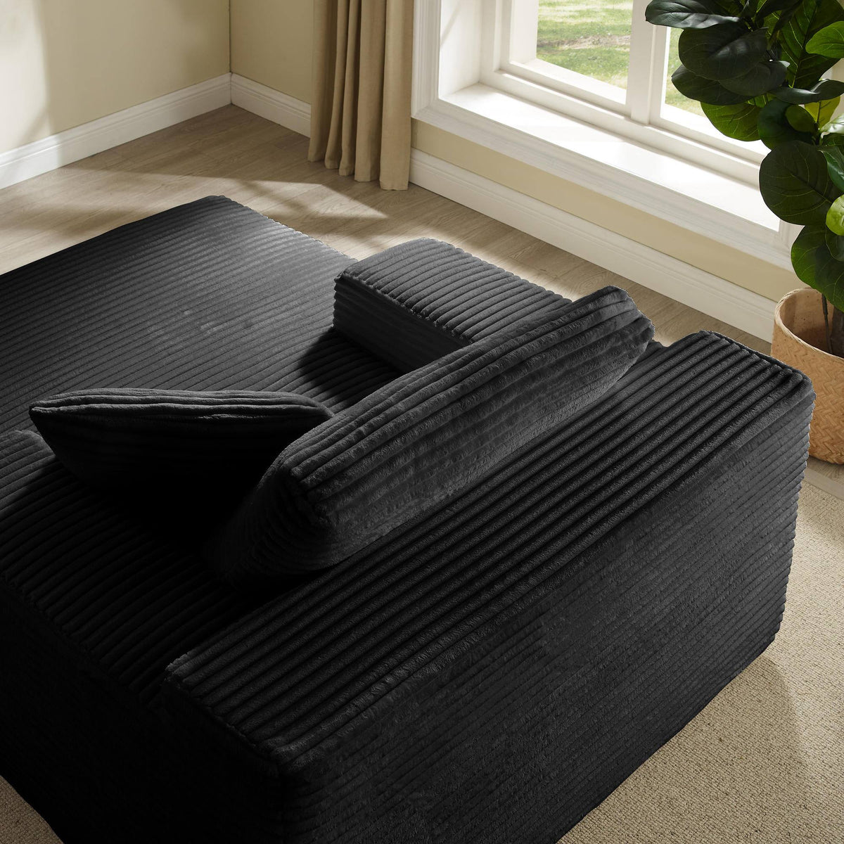 Black 47-inch folding sofa bed, product image 07