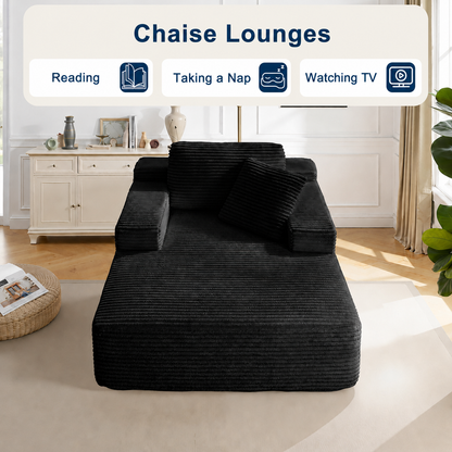 Black 47-inch folding sofa bed, product image 09