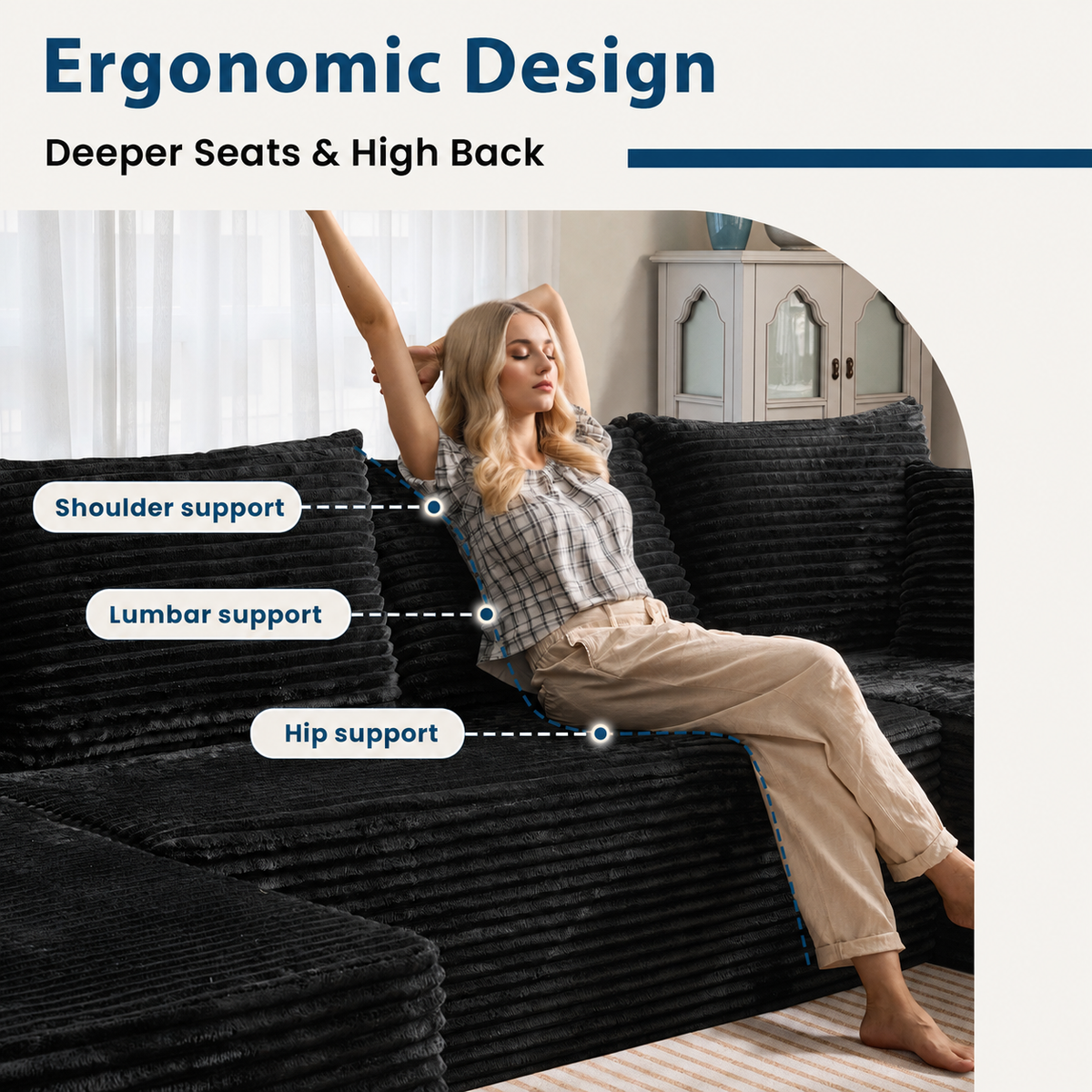 131-inch U-shaped sectional shared gallery image 03