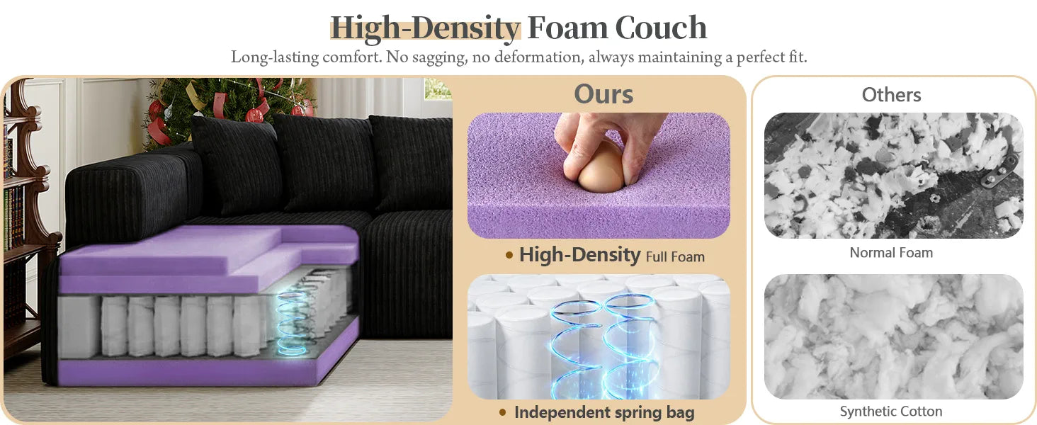 146" Oversized U-Shaped Modular Sectional Sofa detail image 2