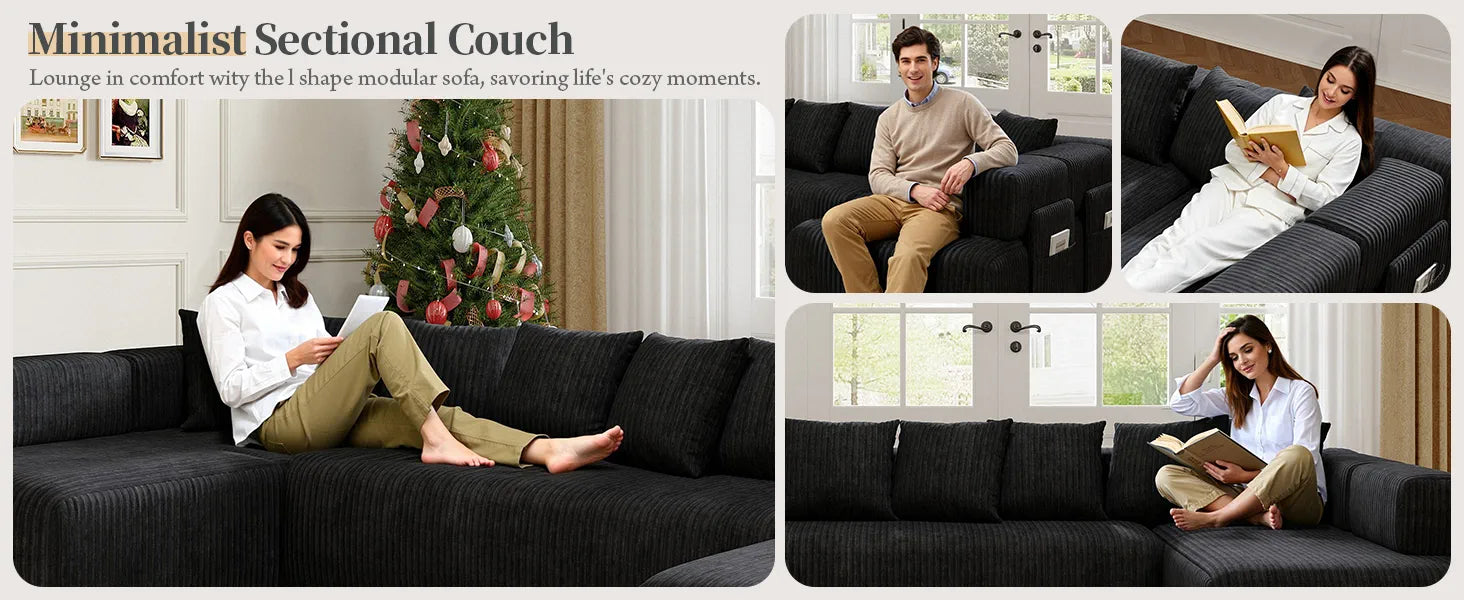 146" Oversized U-Shaped Modular Sectional Sofa detail image 5